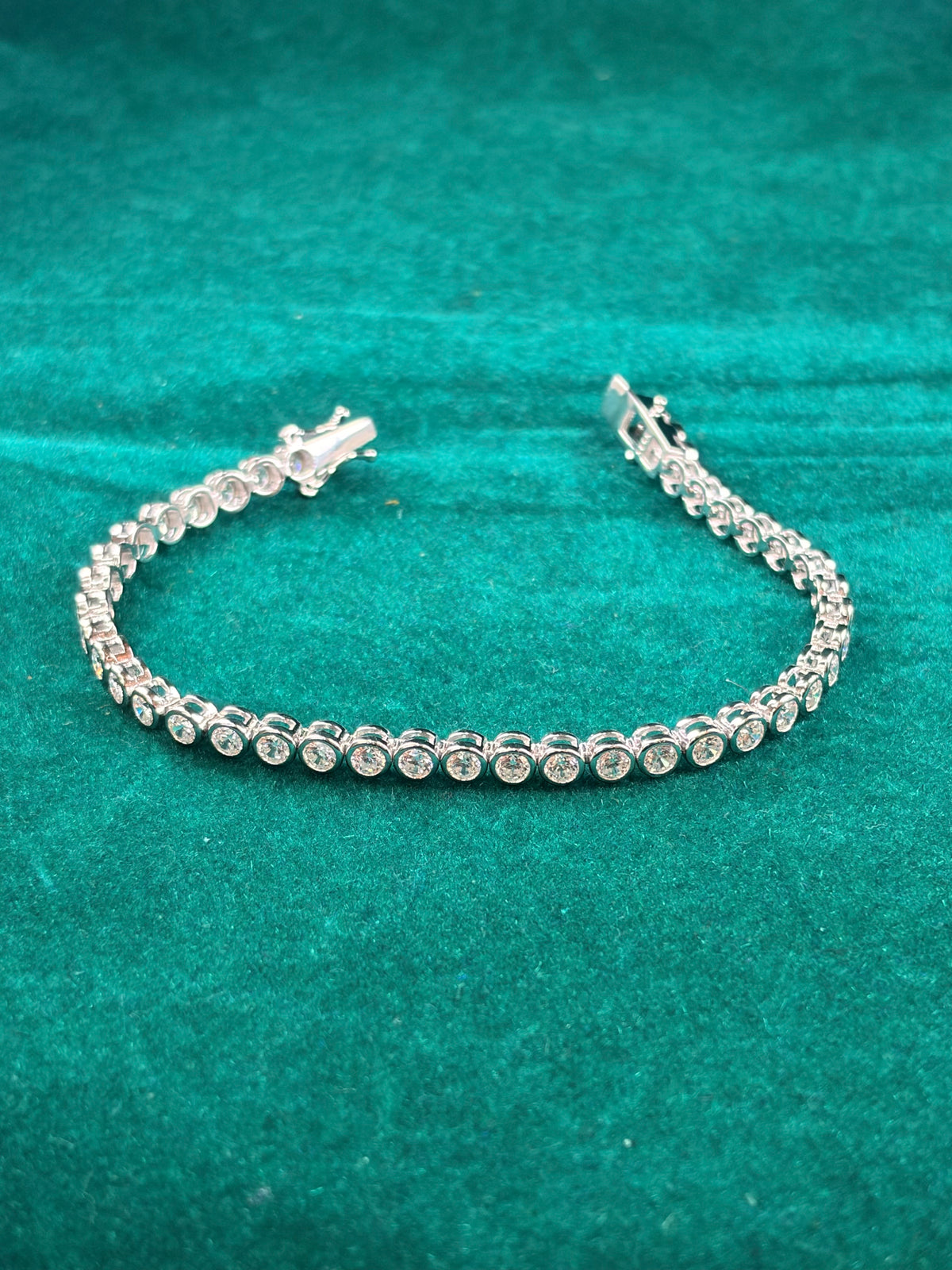 Bezel-Set CZ Tennis Bracelet – Modern Round, 925 Silver