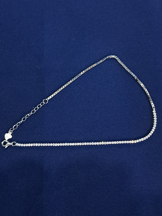 Full diamond 925 anklet