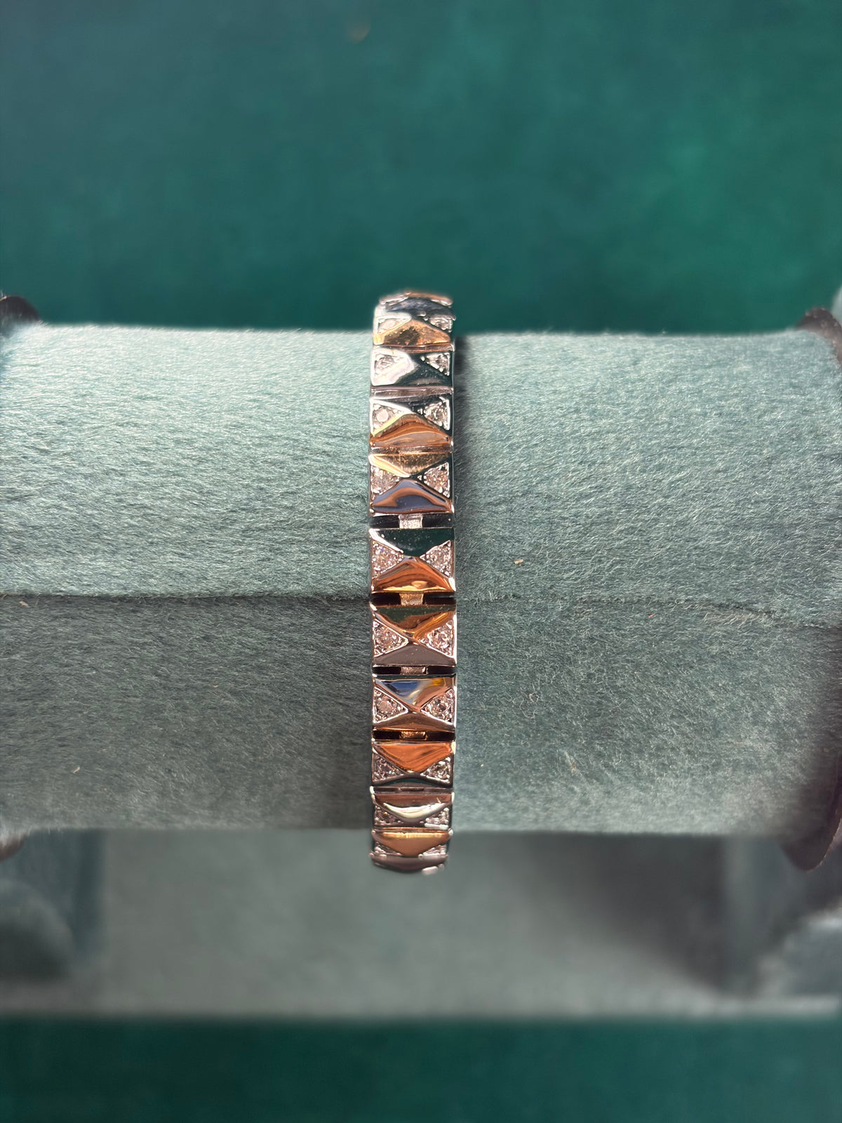 Dual Tone Studded Bracelet – Festive, 925 Silver