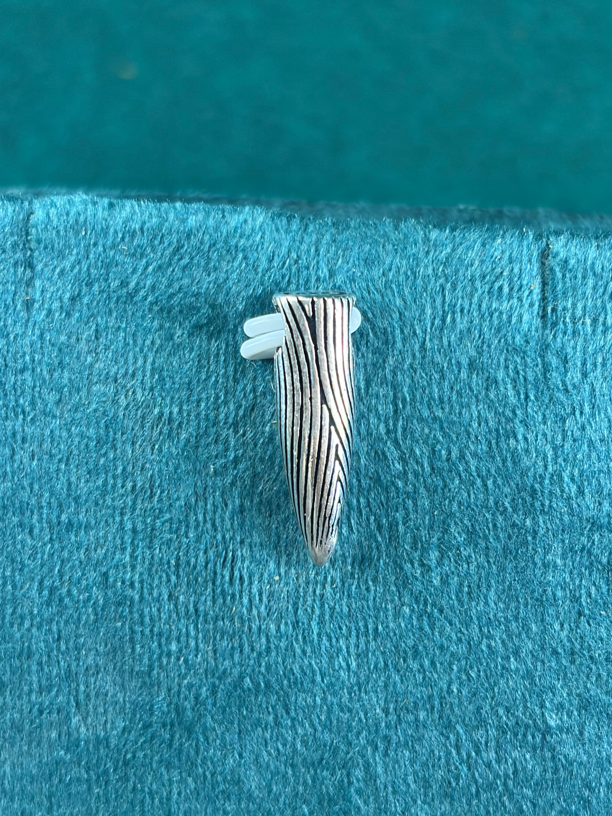 Wave Pattern Teardrop Pendant – Petite, 925 Silver