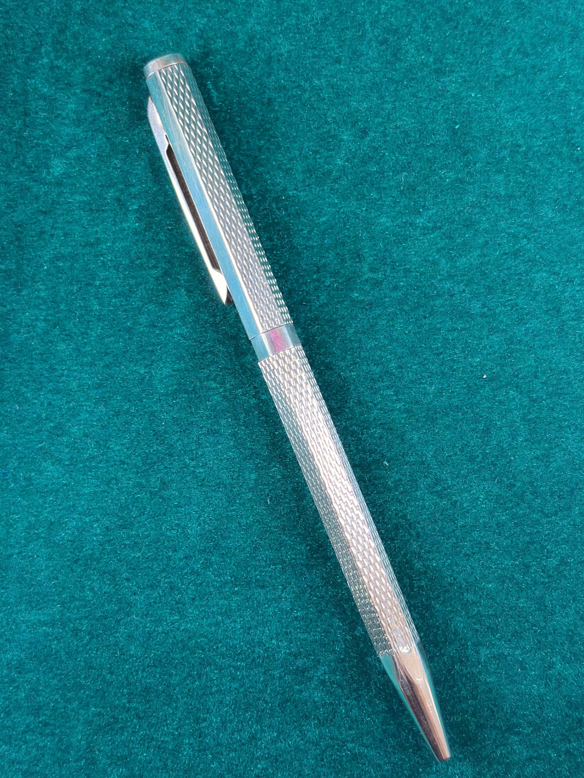 Silver Pen – Diamond-Cut Hexagon Barrel, 925 Silver
