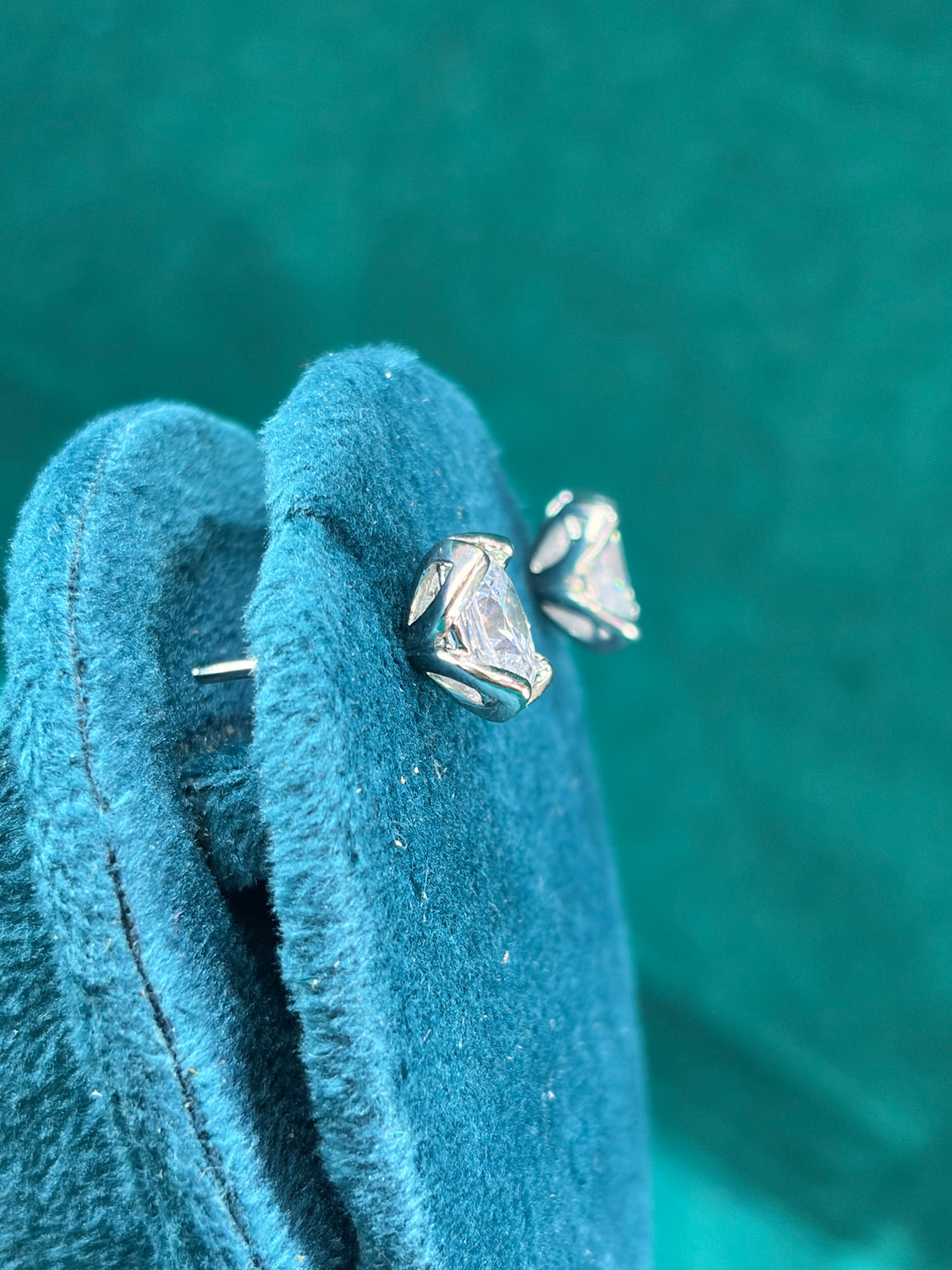 Cushion Cut Stud Earrings – Classic Prong, 925 Silver