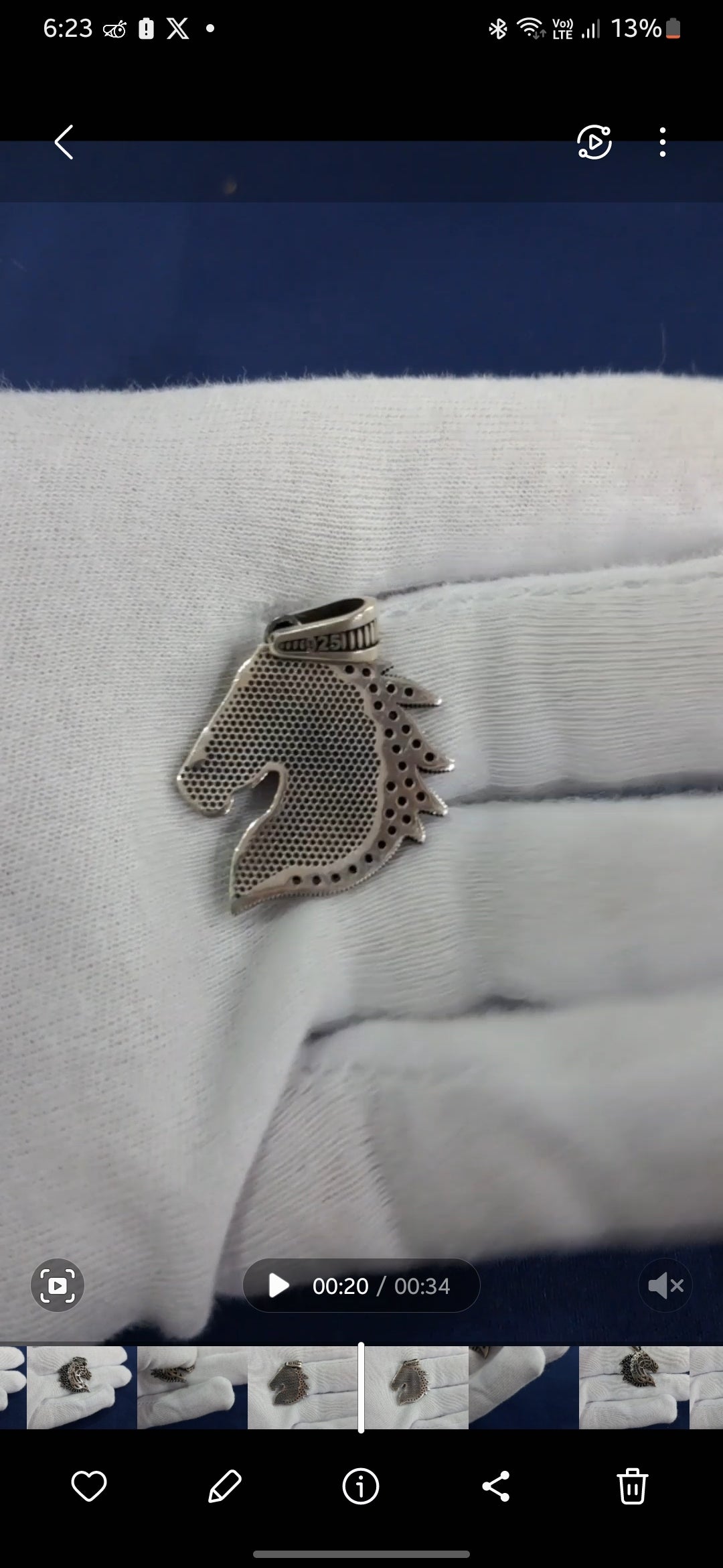 925 silver knight pendant