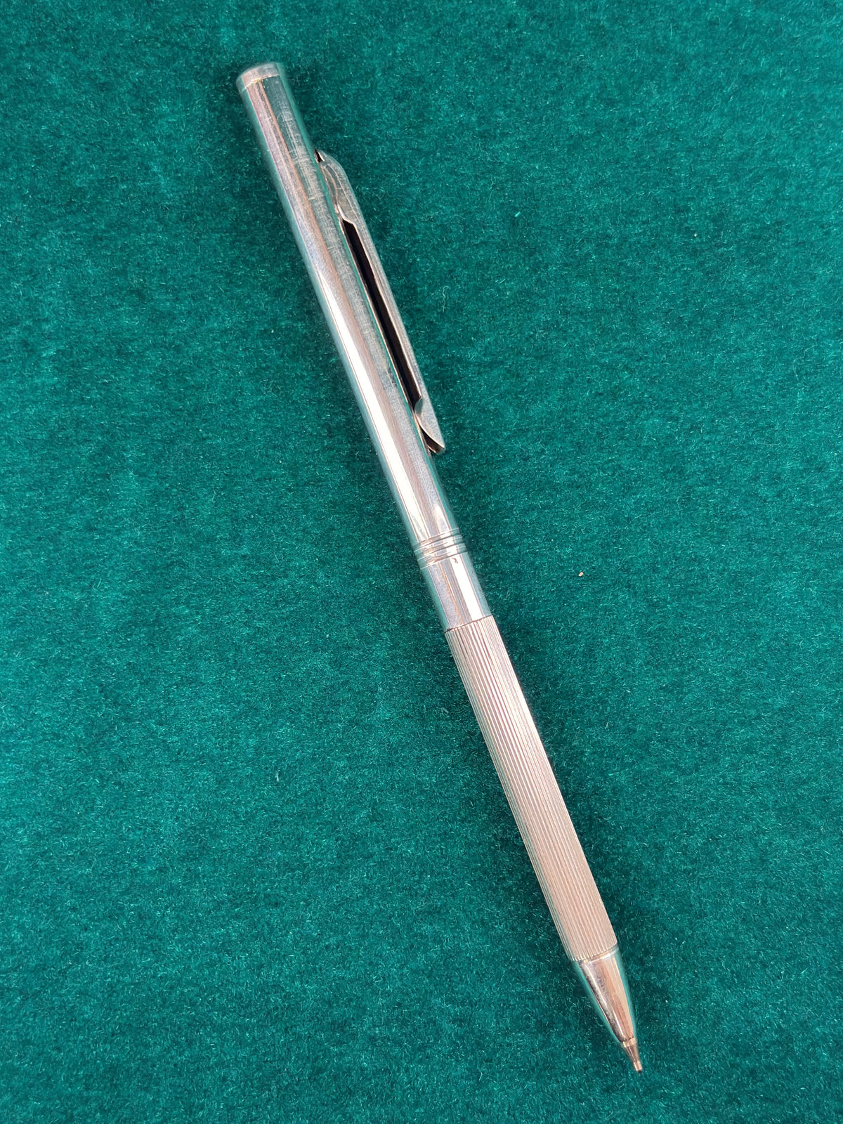 Silver Pen – Slim Polished Cap, Reeded Barrel, 925 Silver