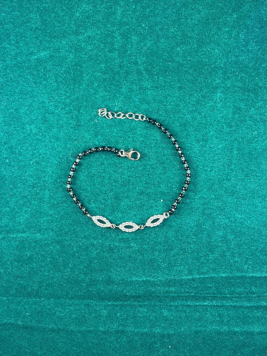 Beaded Bracelet – Delicate Marquise, 925 Silver