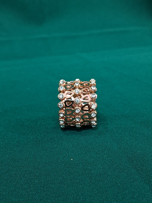 925 Silver Rosegold Ring cum Bracelet