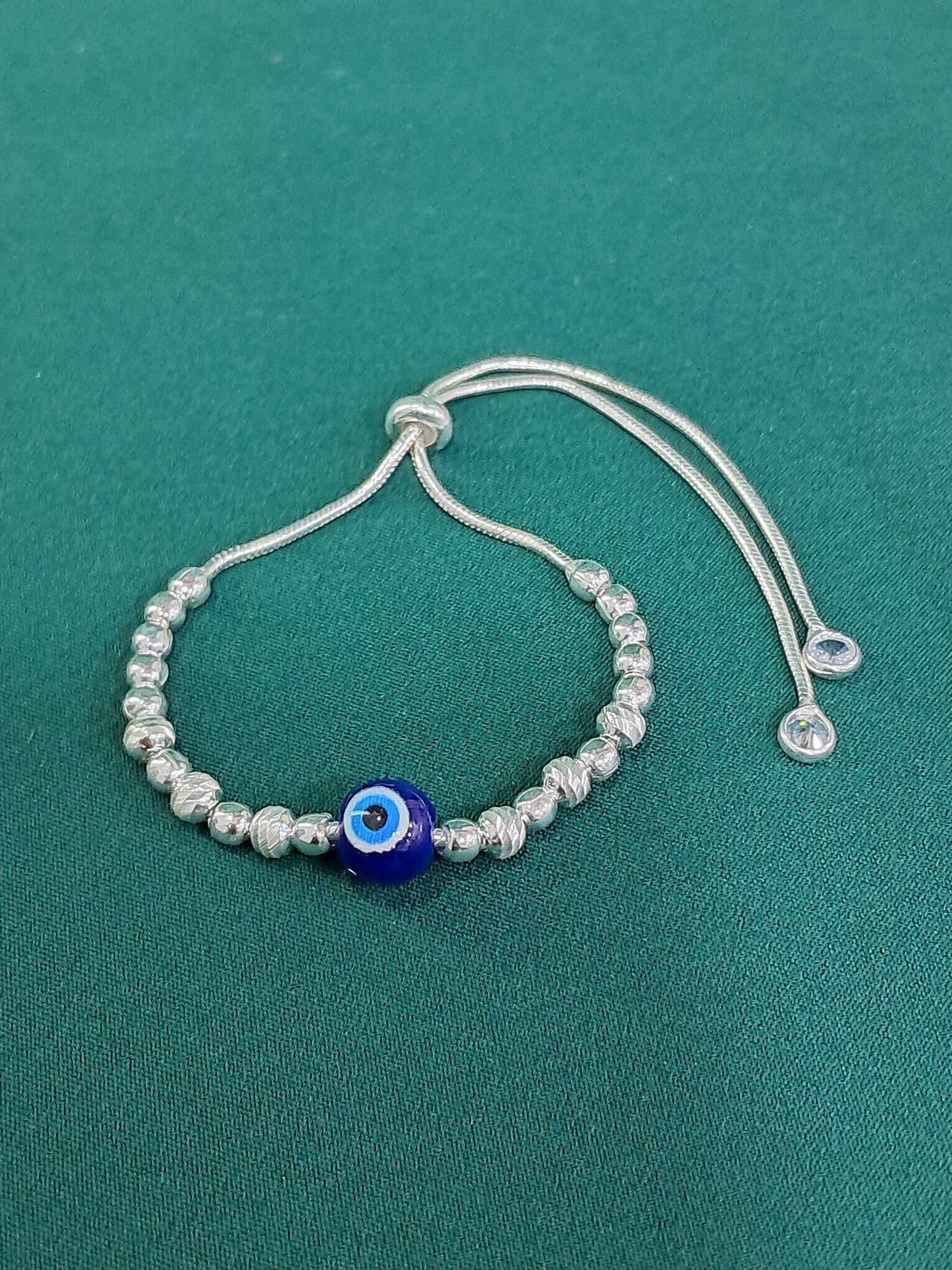 925 silver adjustable evil eye bracelet