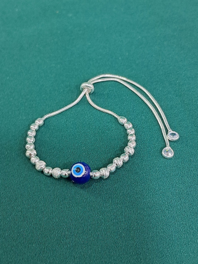 Evil Eye Bracelet – Graduated Bead, 925 Silver