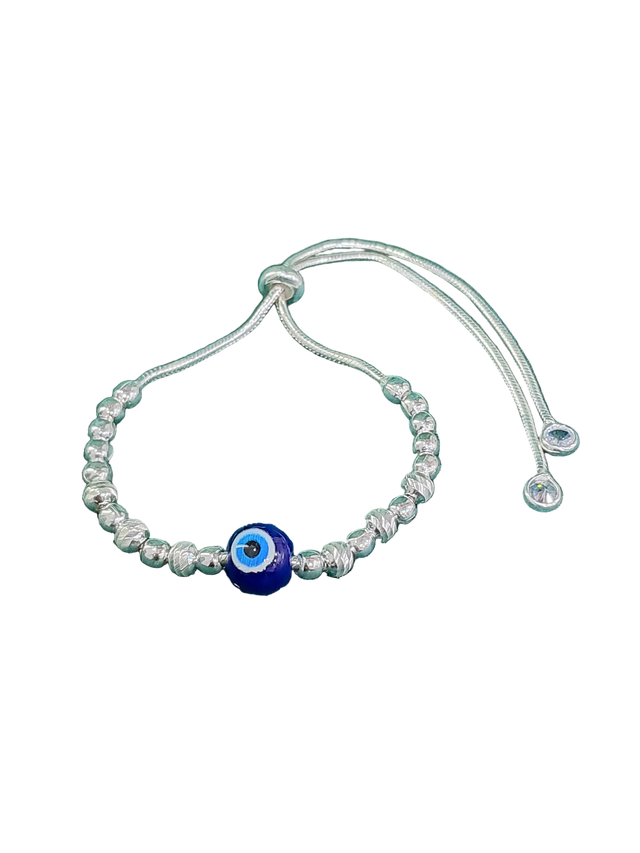 Evil Eye Bracelet – Graduated Bead, 925 Silver