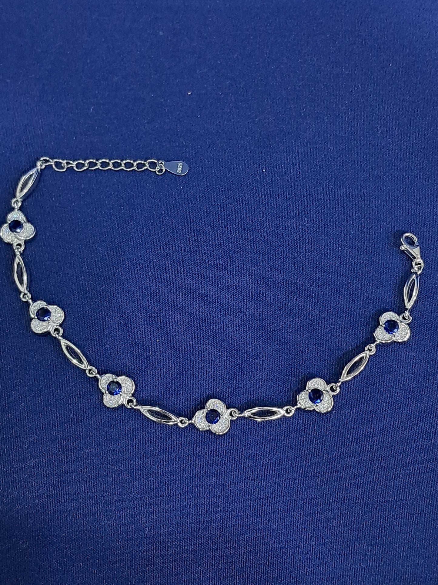 925 sterling silver colour stone bracelet