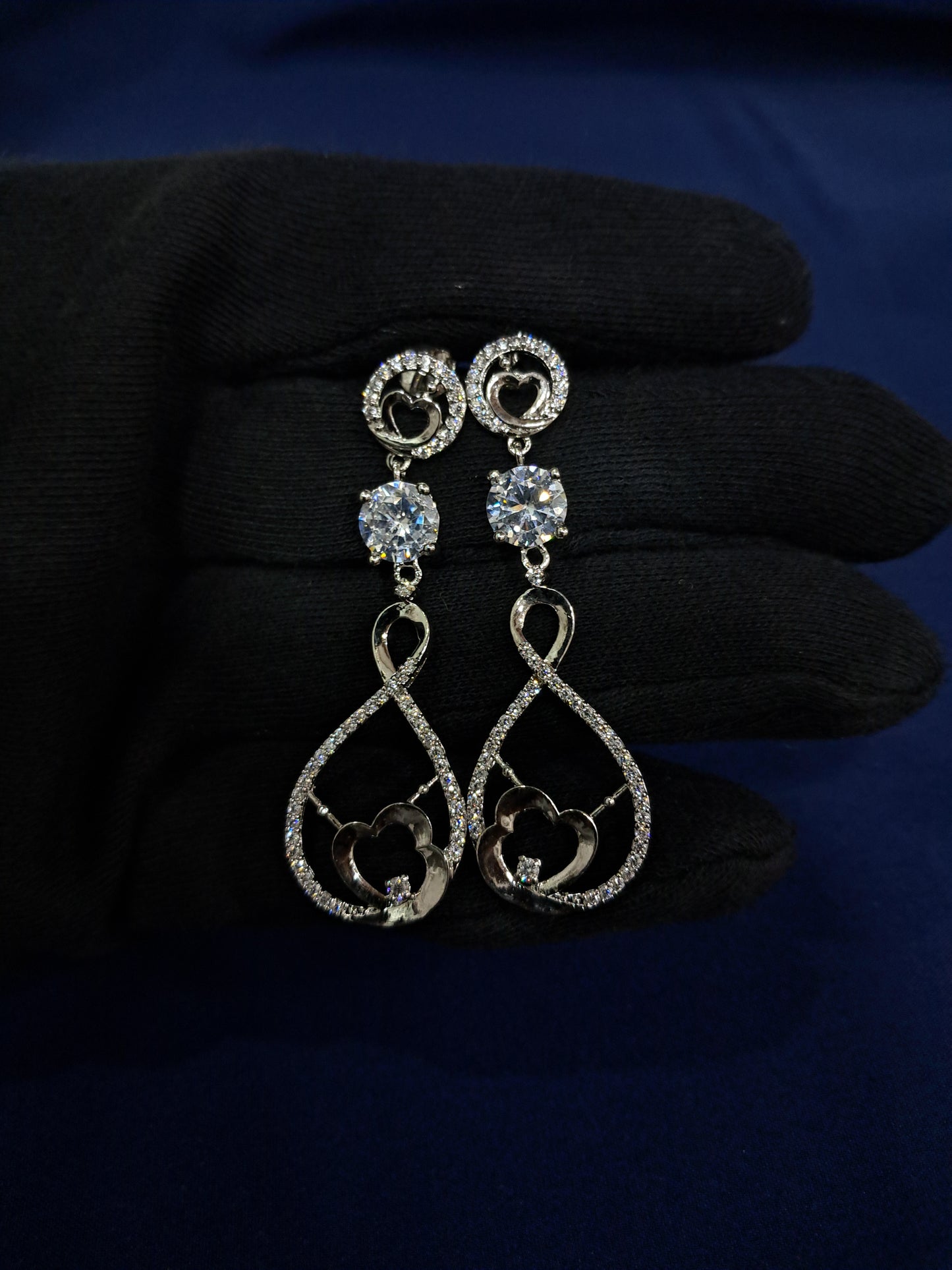 925 platinum polished earrings