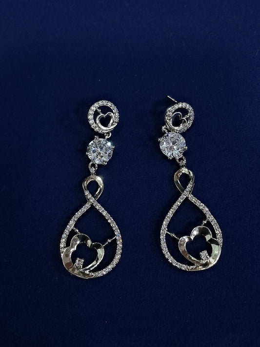 925 platinum polished earrings