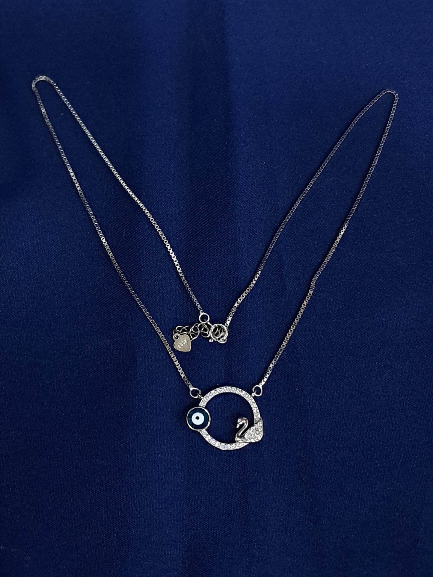 Evil eye with swan chain pendant