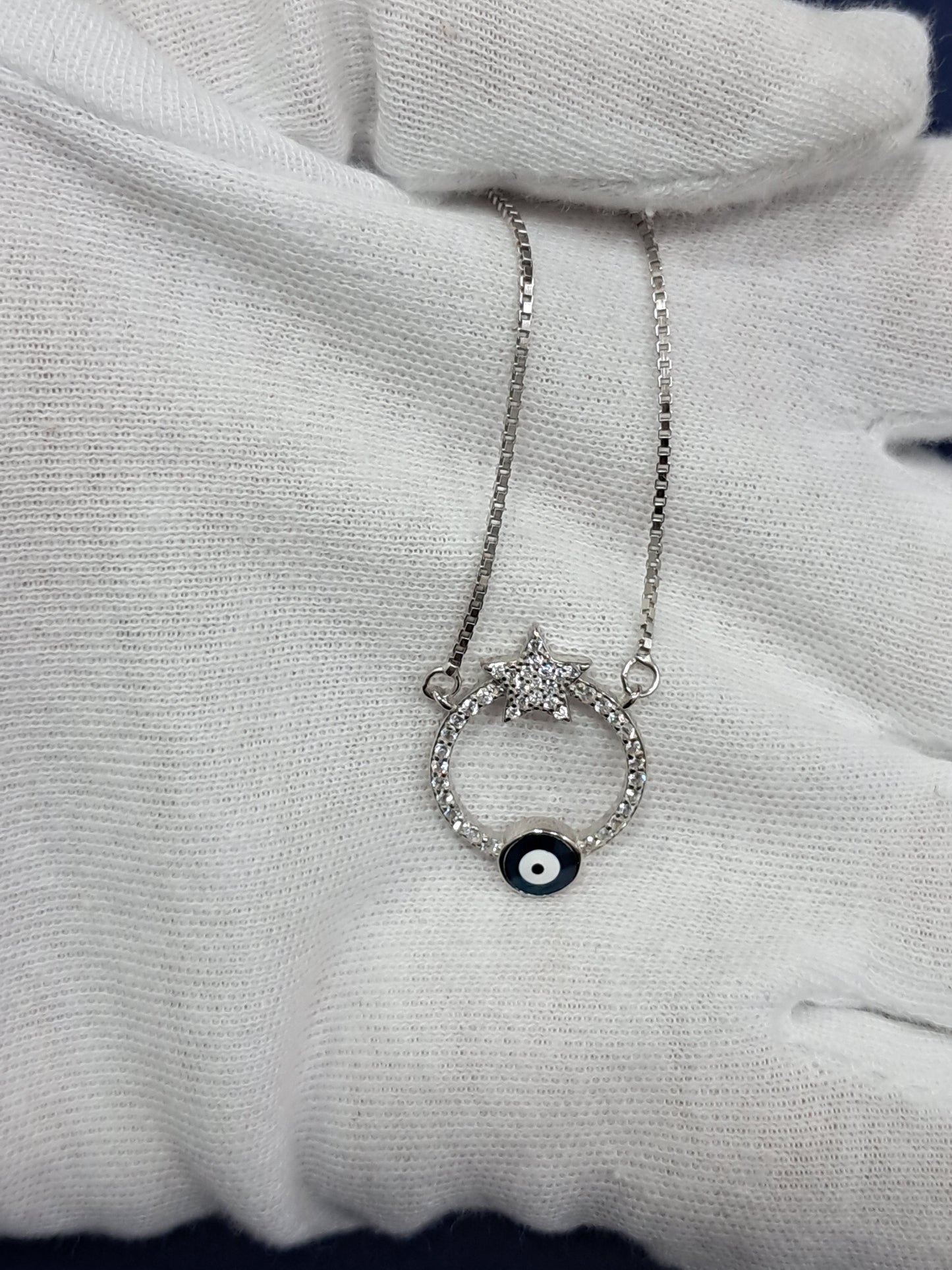 Evil eye with star chain pendant