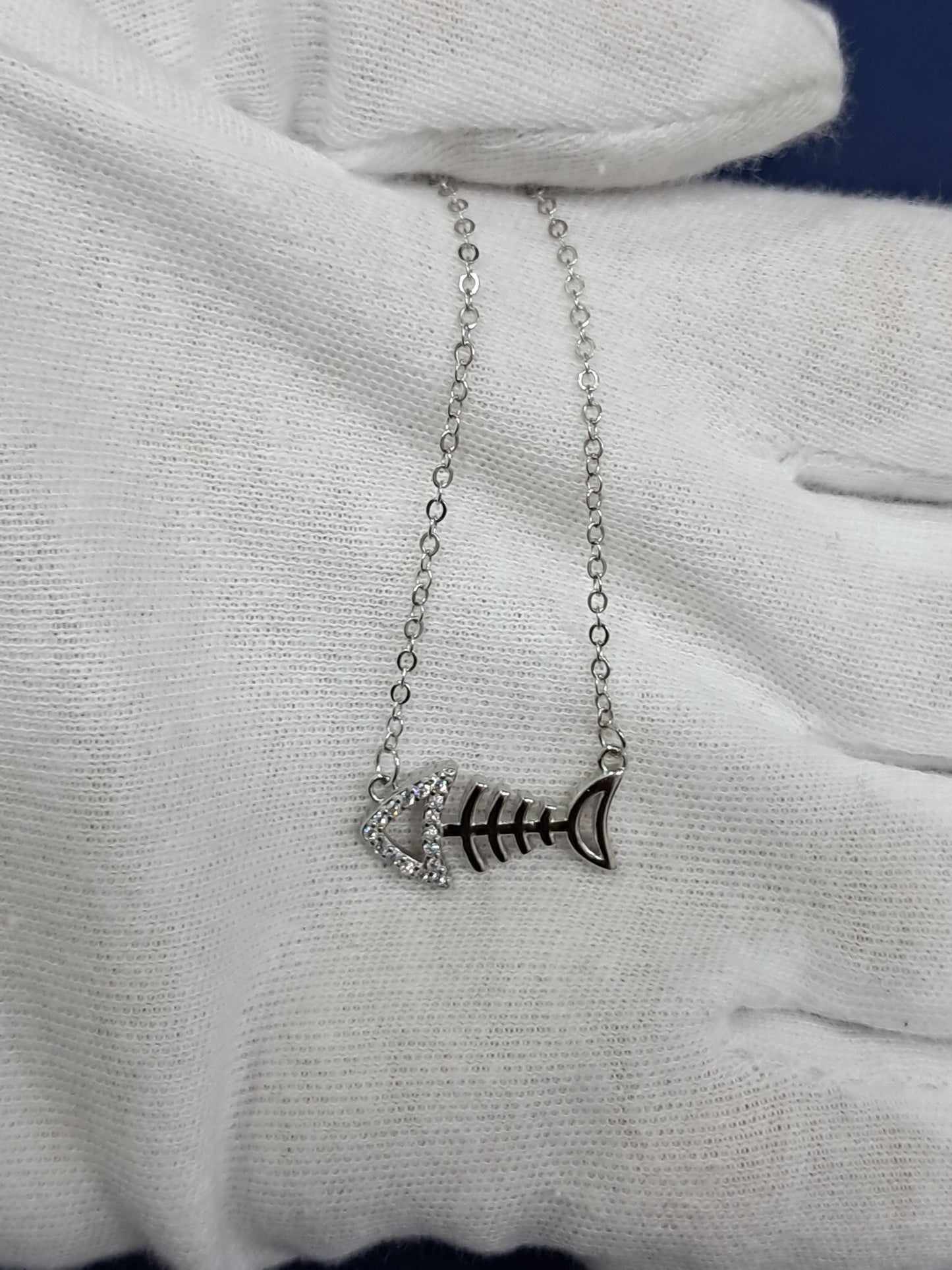 Fish chain pendant 925 silver