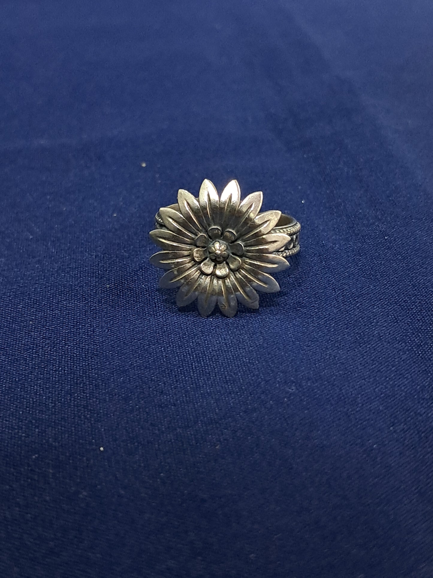 Flower ring 925 silver (adjustable)