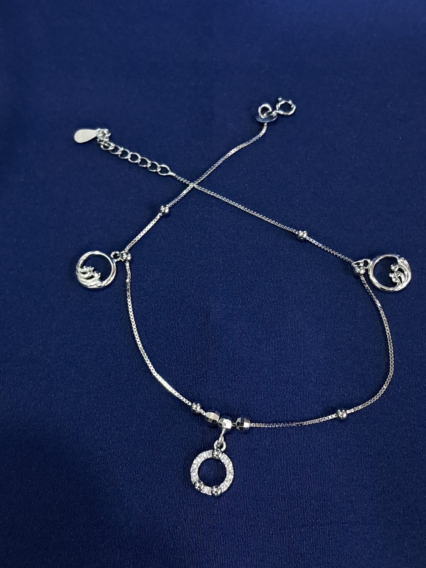 Modern 925 silver anklet