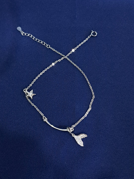 Fancy 25 anklet with moving charm