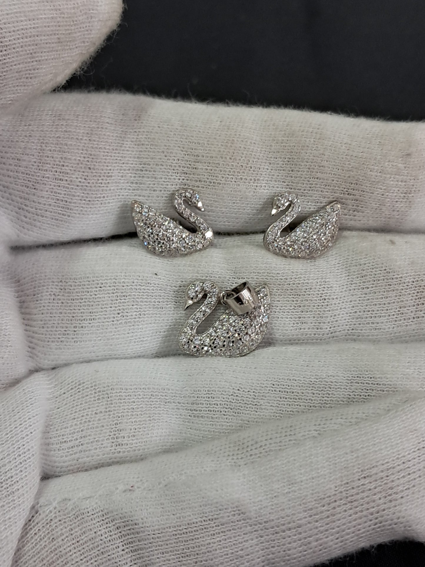 925 silver swan pendant set