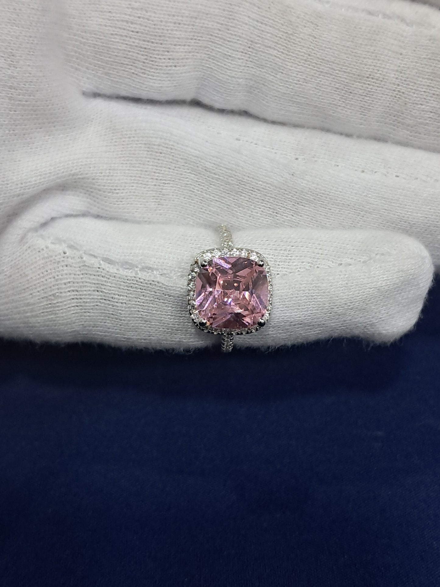 Light pink 925 solitaire ring