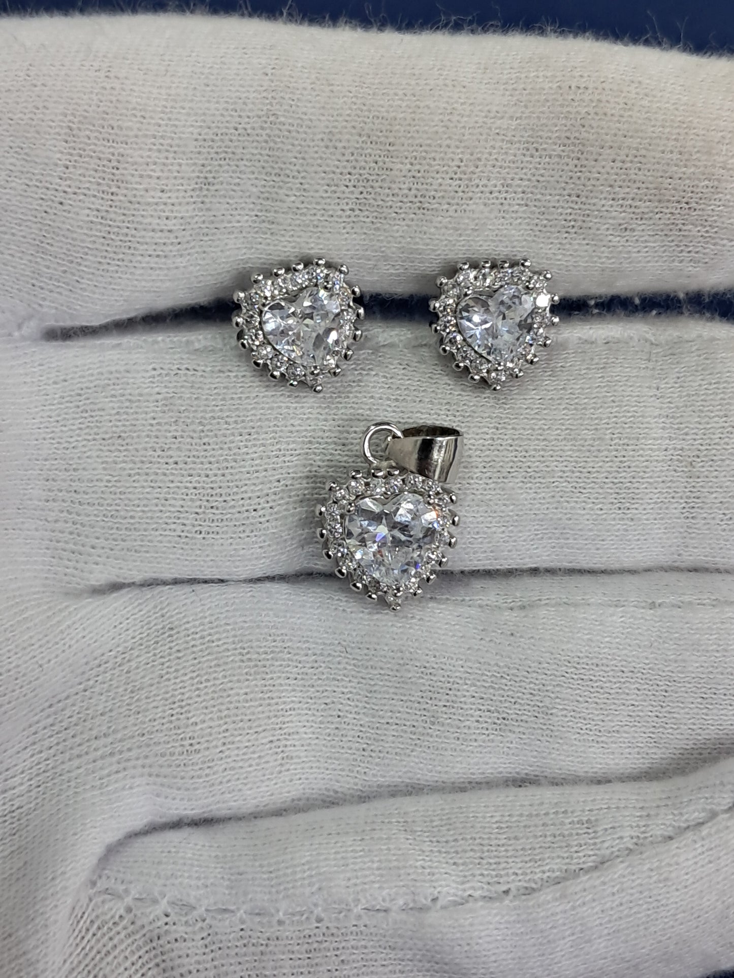 Heart solitaire 925 pendant set