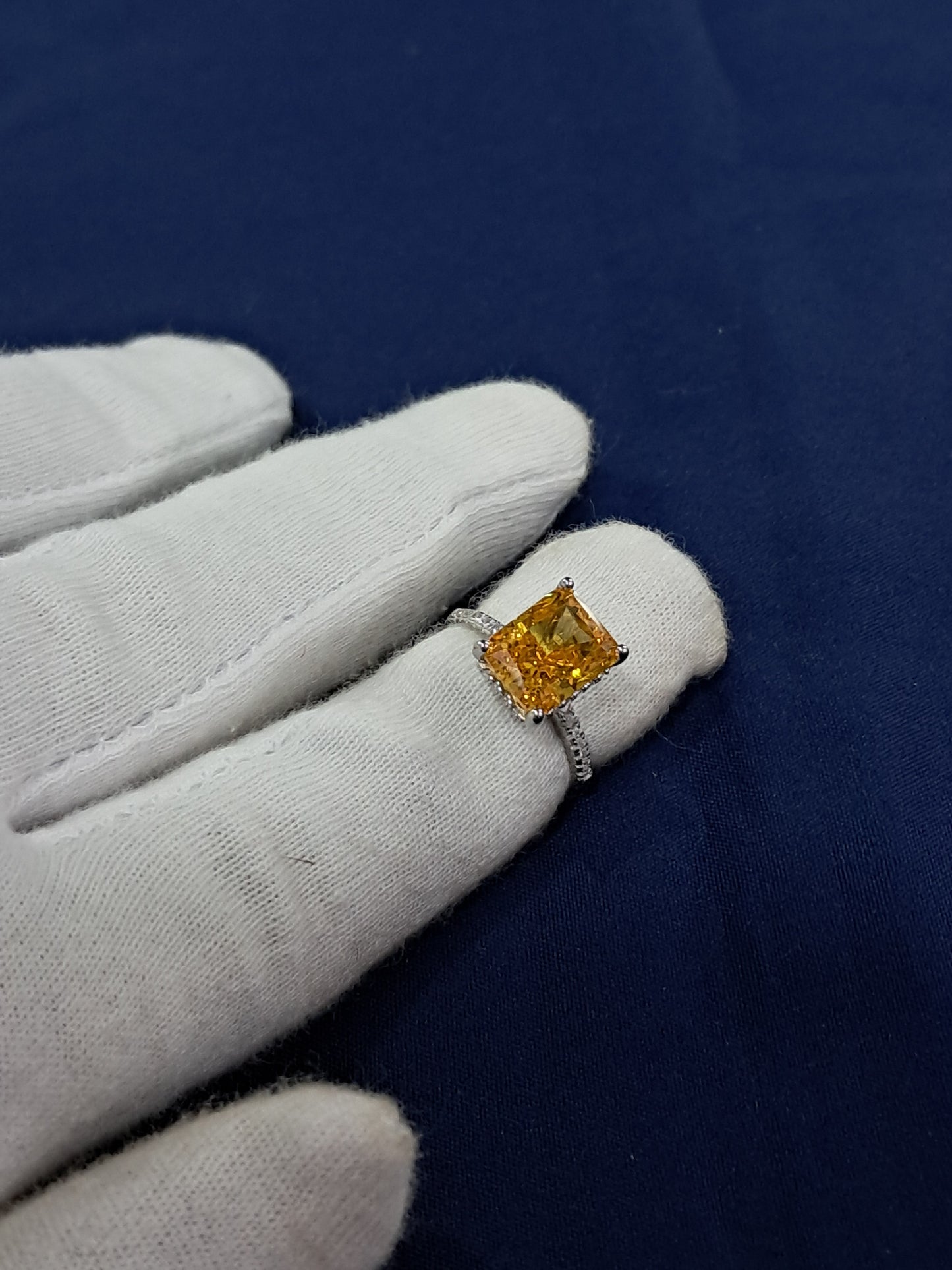 Yellow fancy solitaire 925