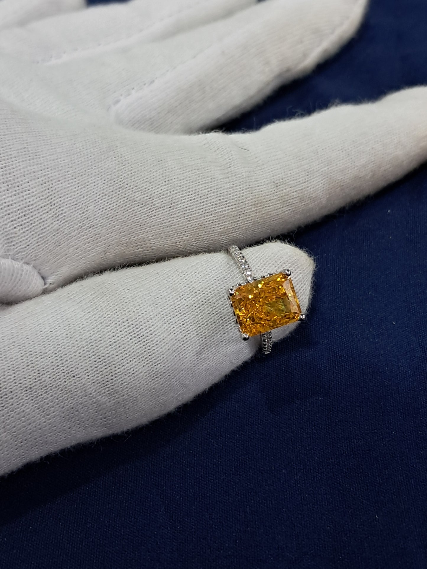 Yellow fancy solitaire 925