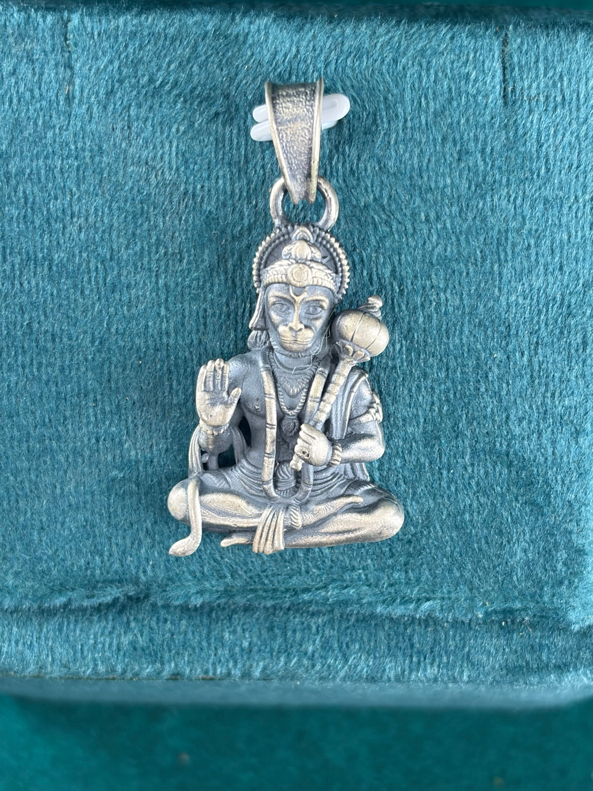 Hanuman Pendant – Seated Pose, 925 Silver