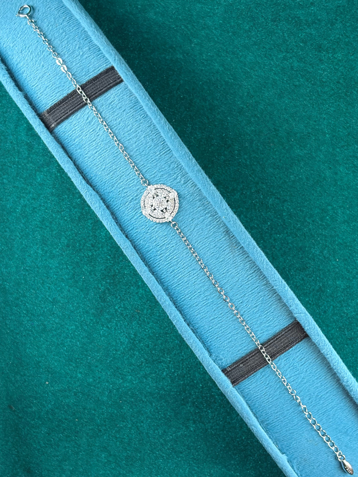 Compass Medallion Bracelet – All-Pave Sparkle, 925 Silver