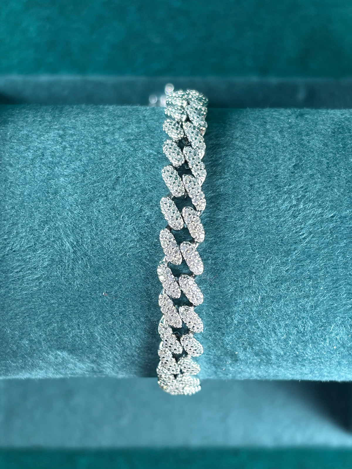 Pave Rope Chain Bracelet – Marquise Cluster, 925 Silver