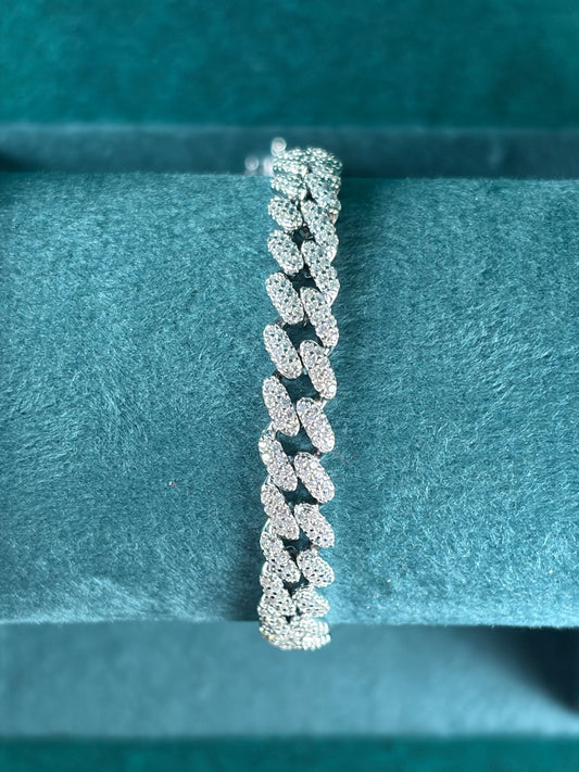 Pave Rope Chain Bracelet – Marquise Cluster, 925 Silver