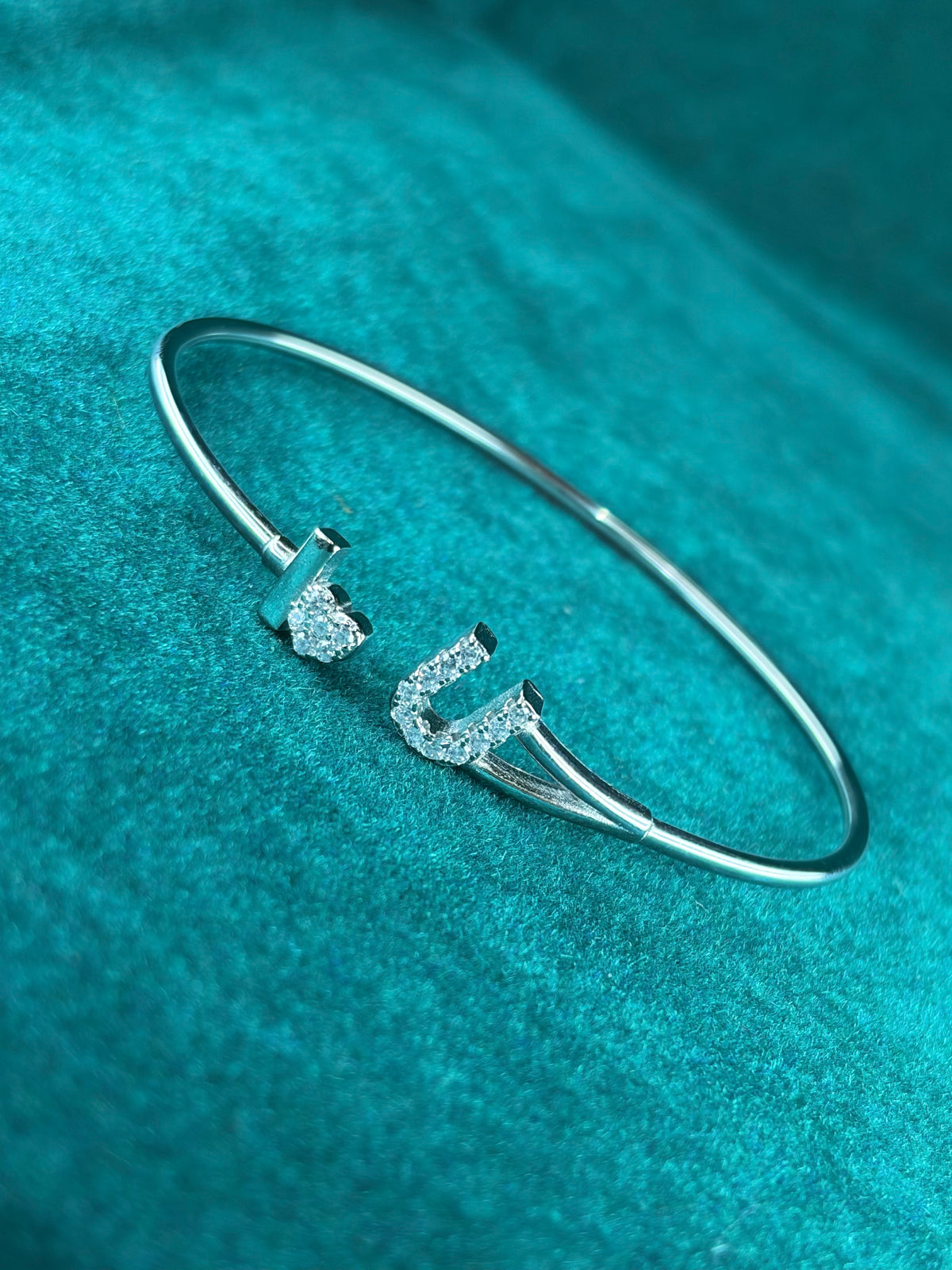 Love Script Kada Bracelet – Pave Script, 925 Silver