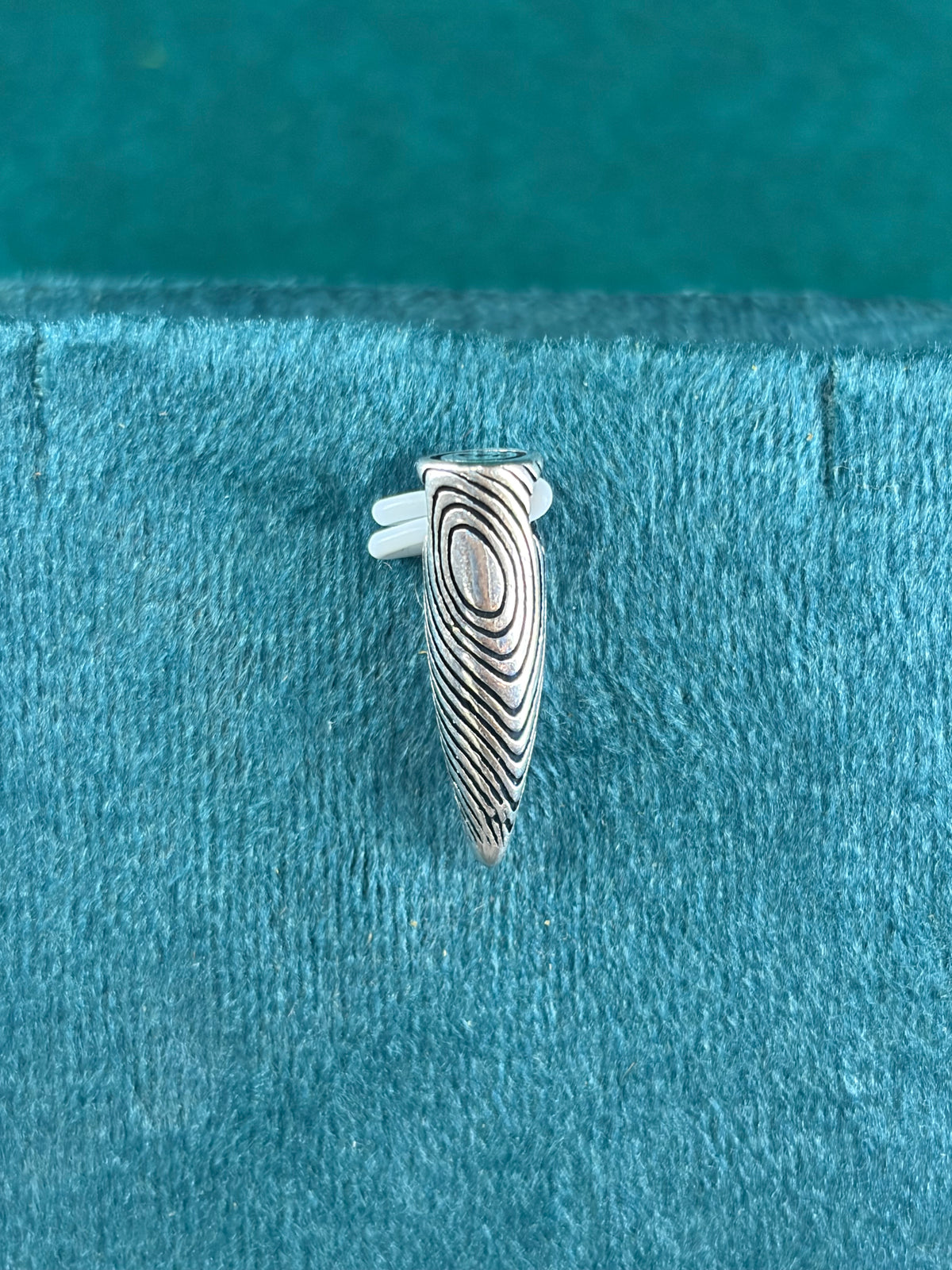 Wave Pattern Teardrop Pendant – Petite, 925 Silver