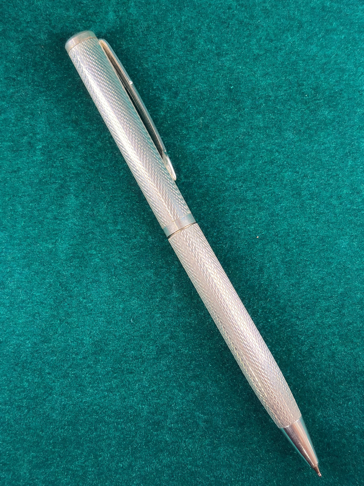 Silver Pen – Herringbone Engraved, 925 Silver