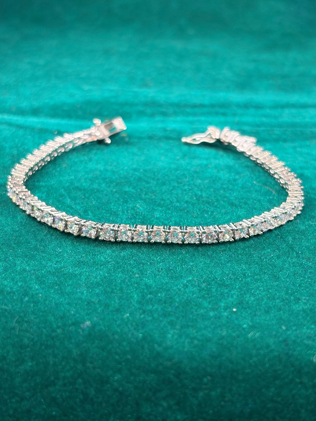 Round CZ Tennis Bracelet – Party Wear, 925 Silver