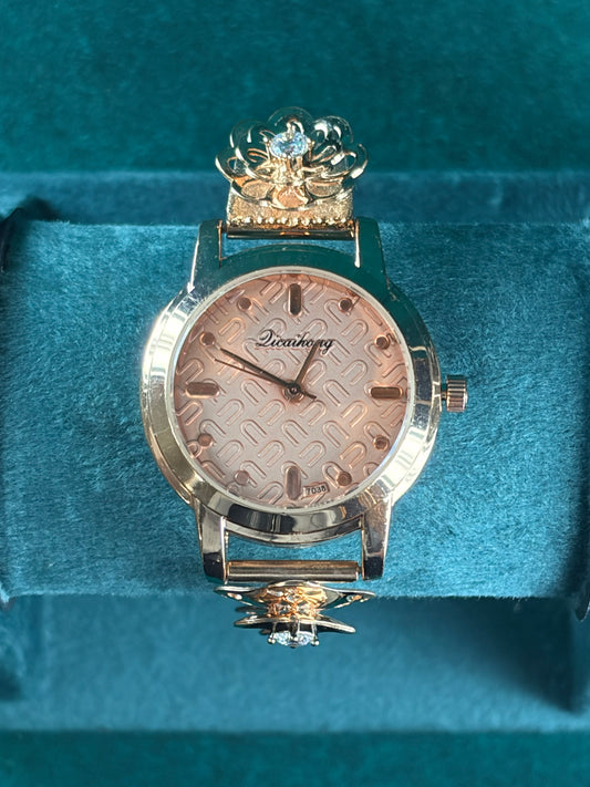 Swirl Dial Watch – Rose-Gold Mesh, 925 Silver