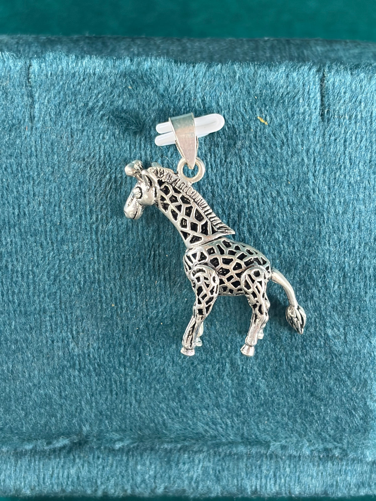 Openwork Giraffe Movable Pendant, 925 Silver