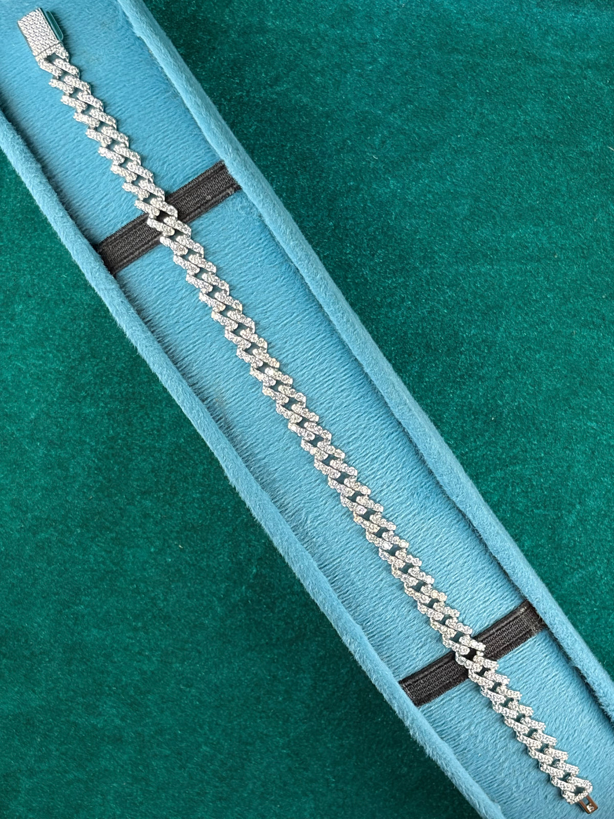 Pave Cuban Link Bracelet – Bold Baguette, 925 Silver