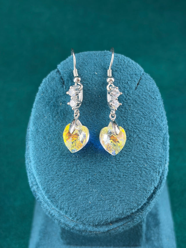 Citrine-Tone Heart Danglers – Everyday, 925 Silver