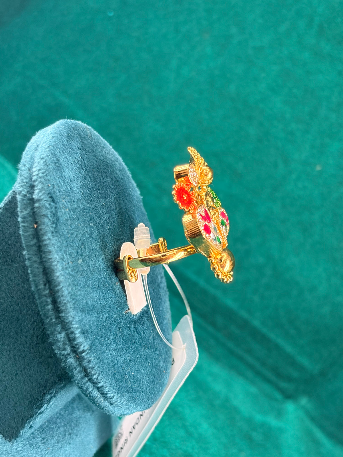 Meenakari Floral Bouquet Ring – Multi-Enamel, 925 Silver