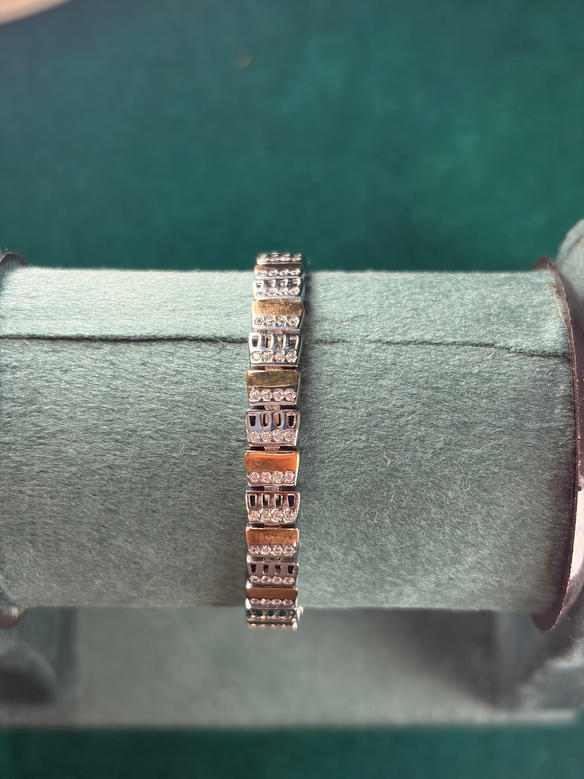 Dual Tone CZ Bracelet – 925 Silver