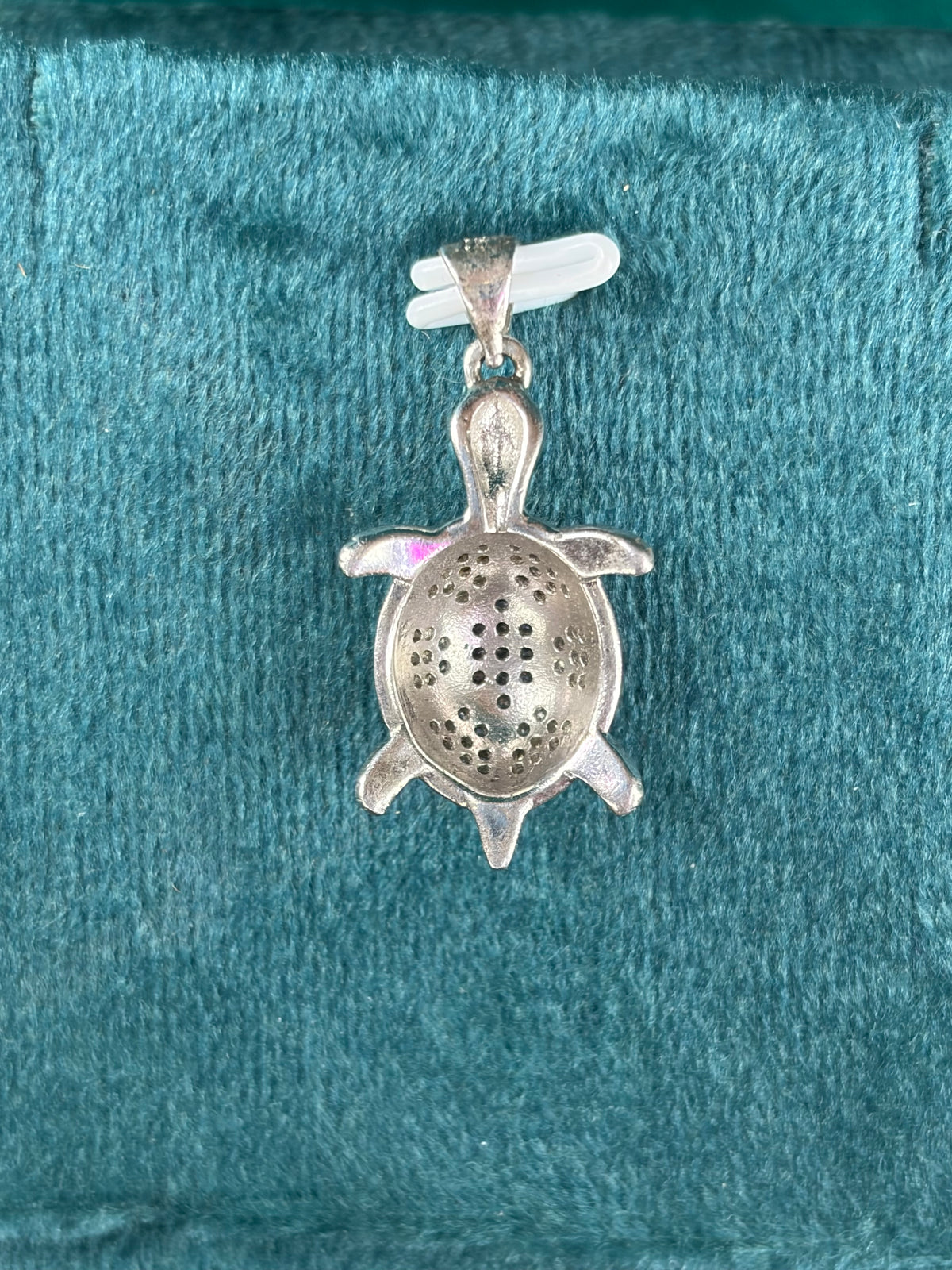 All-Pave Turtle Pendant, 925 Silver