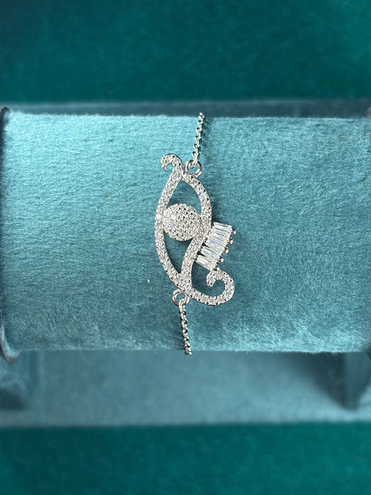 Paisley Pave Bracelet – Baguette Accent, 925 Silver