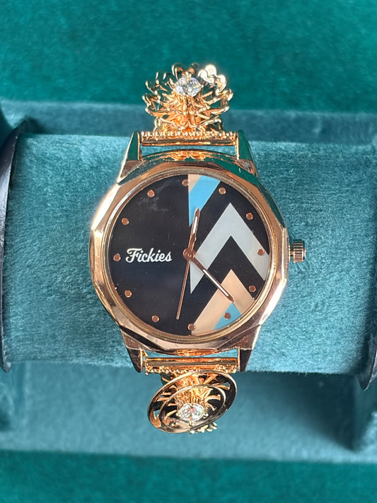 Chevron Dial Watch – Color-Block Rose-Gold, 925 Silver