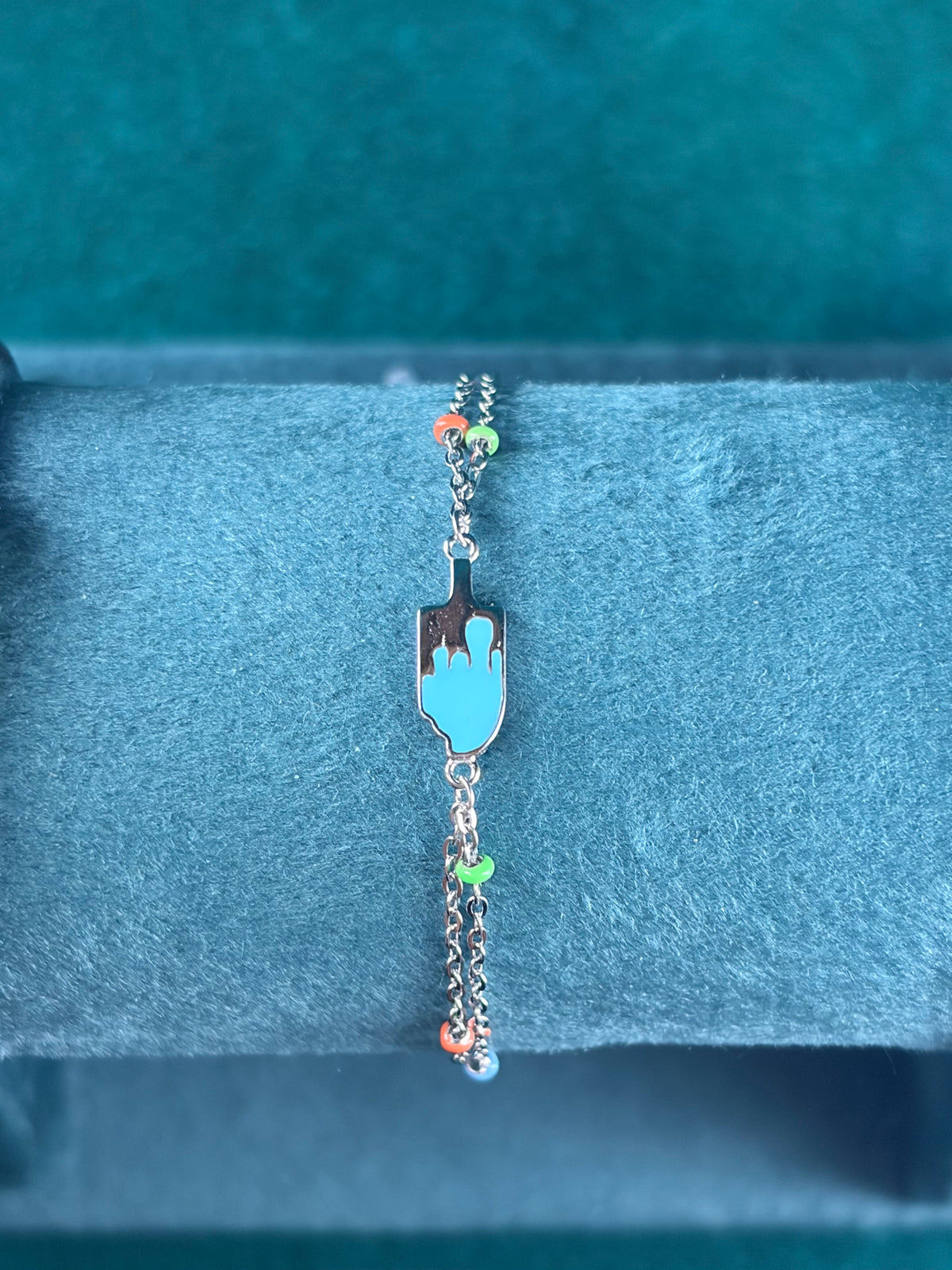 Enamel Drop Kids Bracelet – Multicolor Beaded, 925 Silver
