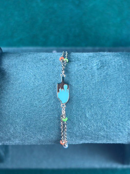 Enamel Drop Kids Bracelet – Multicolor Beaded, 925 Silver