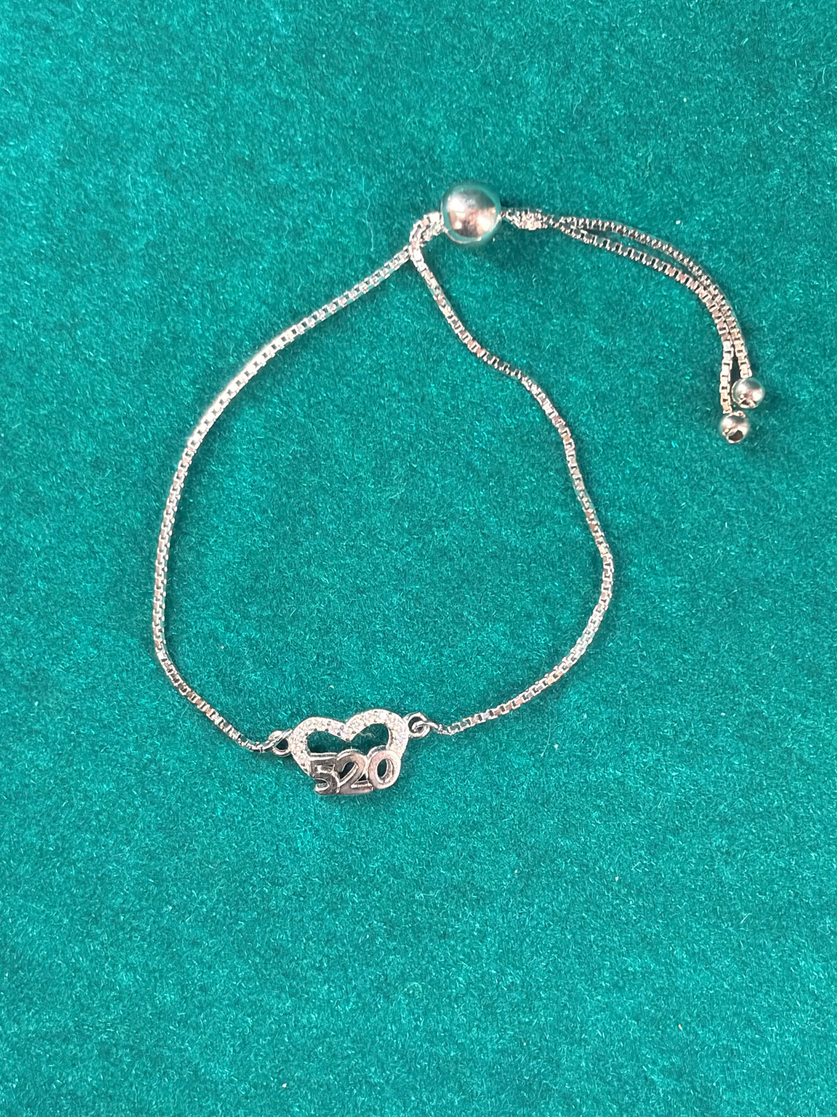 Om Charm Chain Bracelet – Pave Sanskrit Symbol, 925 Silver