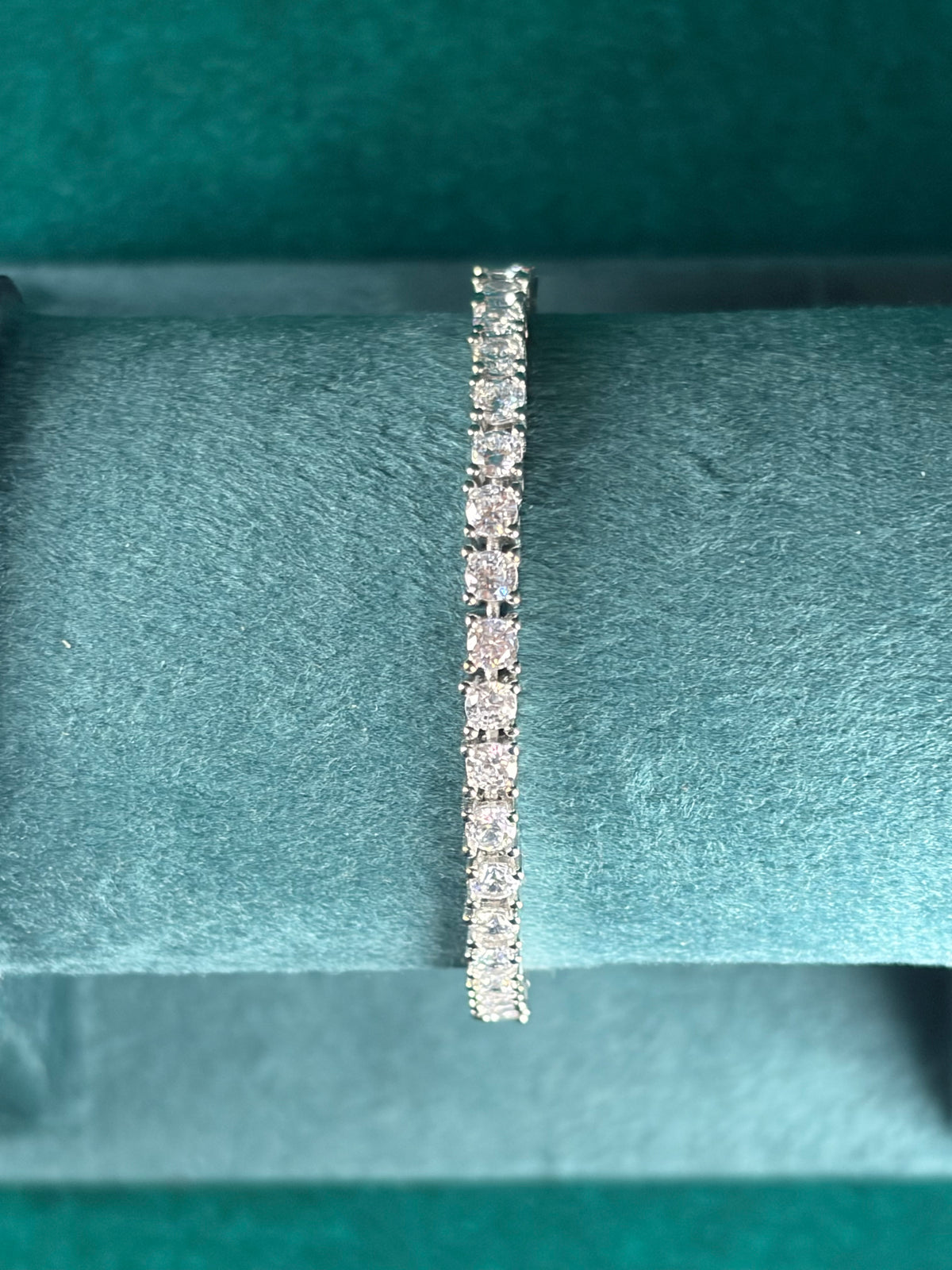 Round CZ Tennis Bracelet – Party Wear, 925 Silver